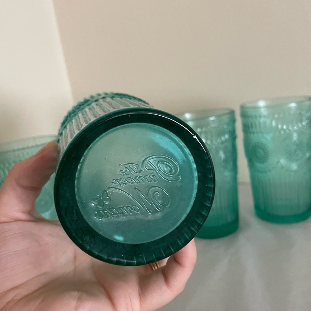 The Pioneer Woman NWOT Vintage Style Blue Glass Hobnail Tumbler Set of 4 - Picture 3 of 7